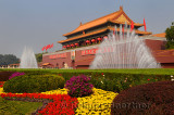 Flower garden and fountains at Tiananmen the Gate of Heavenly Peace Forbidden City Beijing