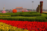 Flower decorations at 2011 National Day celebrations in Tiananmen Square Beijing China