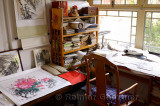 Private studio office of a professional Chinese painter in a Chichahai area hutong of Beijing