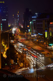 Night view of Qingchung road from Wanghu hotel in Hangzhou China