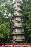 Ancient West Buddhist Dharani stone Pagoda Sutra pillar at Lingyin Temple in Hangzhou China