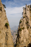 Crack in the rock of Beginning to Believe Peak at Yellow Mountain Huangshan China
