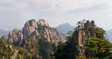 Panorama of Guinyin Peak and Stalagmite Gang at East Sea Huangshan Mountain China