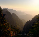 West Sea Group Peaks From Cloud Dispelling Pavilion on Huangshan Yellow Mountain China