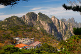 Beihai Hotel North Sea in the Fall with pines and Taiping cablecar Huangshan China