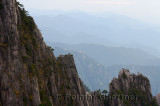Receding mountain peaks at Stone Column Peak at the West Sea area Huangshan China