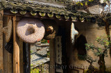 Hats hanging in open courtyard of farmhouse in Hongcun village Anhui Province China