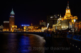 Night lights on the Bund  looking south at Huangpo River Shanghai China