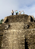 Atop highest temple in Lamanai Archeological Reserve.