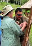 Alison giving Melvis a hand.