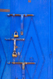 Secure blue door