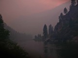 smokey dusk on Salmon River