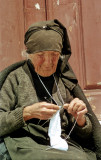 Old Woman Knitting