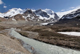 Glacial runoff from the Athabasca Glacier