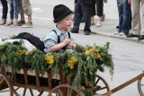 Little boy in wagon