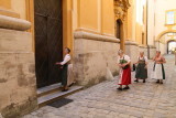 Local ladies entering the church