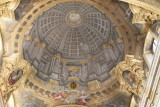 Jesuit Church dome interior-Fresco is painted on a flat ceiling!