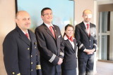 Captain Vitalyi, Hotel Manager Zsolt, Matre d Hotel Marta and Program Director Marek