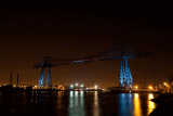 Transporter Bridge Lightshow, Middlesbrough UK