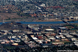Aerial of Tempe, AZ with Sun Devil Stadium and Wells Fargo Arena