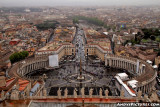 View of Vatican City and Rome from the top of St. Peters Basilica