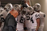 Oakland Raiders receivers huddle