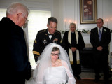 Mr. and Mrs. John OLeary walking down the aisle after ceremony