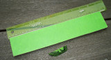 #195  50/50 UV Reactive Green Paper,  Black Textile & Burnt Orange Paper