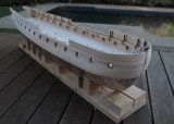 Yet another view of the model after completing the Freeboard Planking