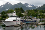 Sitka harbor and mountains