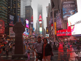 At Times Square on a rainy day