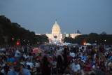 The crowd waits for the fireworks