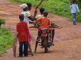 One way to carry firewood on a motorbike