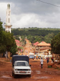 View down the street leading to the mosque and market