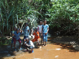 The kids above the waterfall