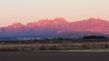 Organ Mountains at sunset from across the Mesilla Valley