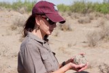 Dr. Christa Slaton, Dean of Arts and Sciences, visiting the Archaeology field school