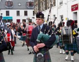 Pipe bands from throughout the Hebrides performing in Portree, Isle of Skye
