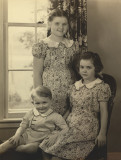 Carlotta Houck (11) with her sister Caroline (12) and brother Danny (4) 1936 at there home in Shaker Heights, OH