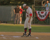 Kevin Carlow grooming homeplate before the game