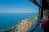 Somewhere along the Italian riviera coastline, heading towards Nice. 