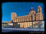 Reflections by day of the port of Liverpool building