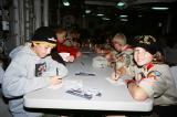 Writing letters to USS Reagan sailors