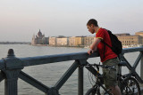 Admiring the view from Chain Bridge