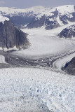 Flight over Petersburg area, glacier