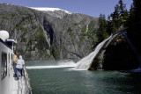 Tracy Arm Fjord,coming out the waterfall