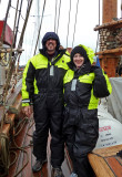 Suited up in Flotation Suits for Schooner Trip