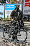 A monument of a man with bicycle called - Stary Marych