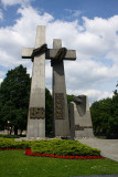 Crosses in Pozna commemorating the 1956 protests and subsequent Polish protests against the Communist political system