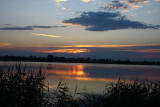 Summer sunset at Biskupins lake